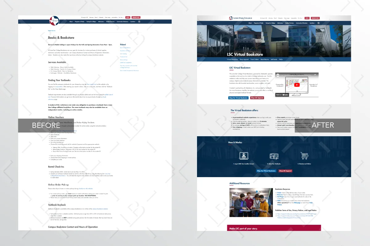 Lone Star College Bookstore redesign